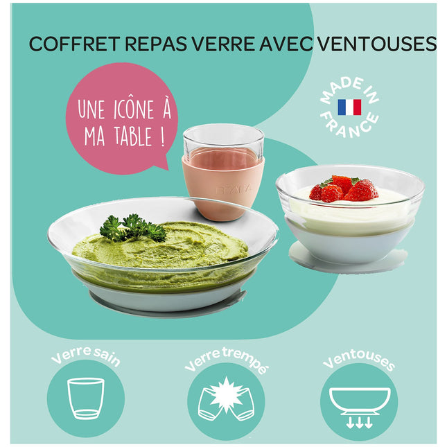 Coffret repas BEABA repas verre eucalyptus