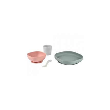 Coffret repas BEABA silicone 4 pieces eucalyptus