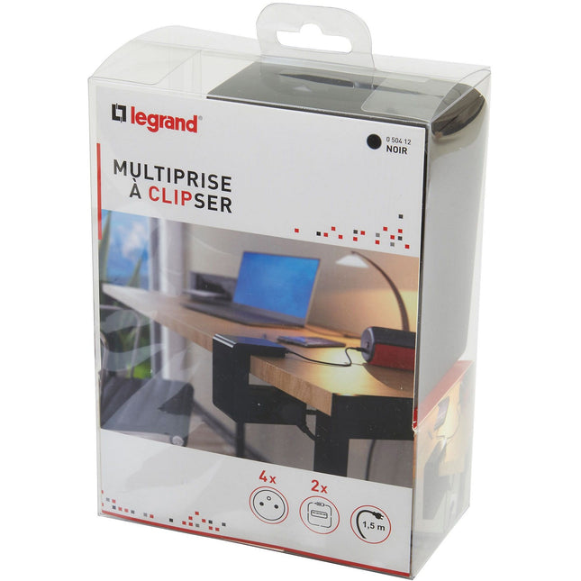Rallonge LEGRAND clipsable 4 prises+2 USB A