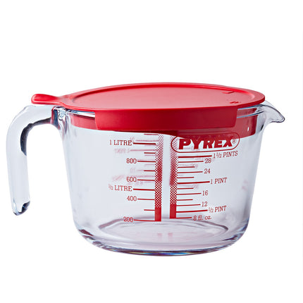 Verre doseur PYREX mesureur 1L + couvercle Classique