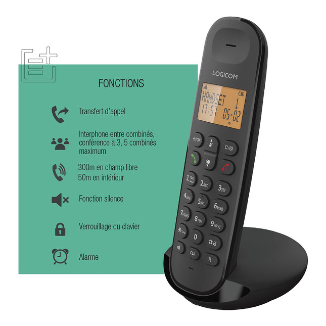 Téléphone sans fil LOGICOM Iloa 150 - Solo Noir