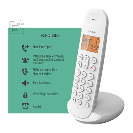 Téléphone sans fil LOGICOM Iloa 150 Solo Blanc
