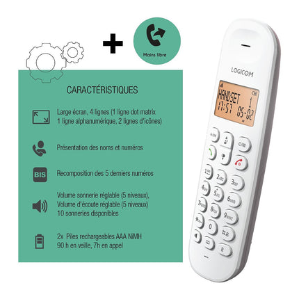 Téléphone sans fil LOGICOM Iloa 150 Solo Taupe