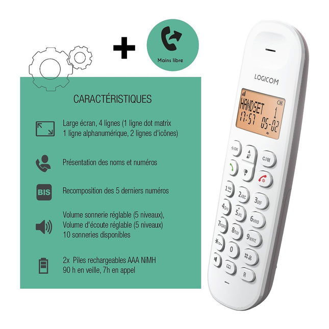 Téléphone sans fil LOGICOM Iloa 150 Solo Taupe