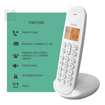 Téléphone sans fil LOGICOM Iloa Solo Répondeur Blanc