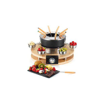 Fondue KITCHEN CHEF 8 personnes base en bois