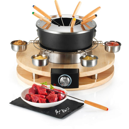 Fondue KITCHEN CHEF 8 personnes base en bois