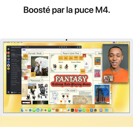 Ordinateur Apple IMAC 24' M4 16Go 256Go CPU 8 GPU 8 Jaune Reconditionné