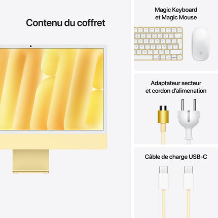 Ordinateur Apple IMAC 24' M4 16Go 256Go CPU 8 GPU 8 Jaune Reconditionné