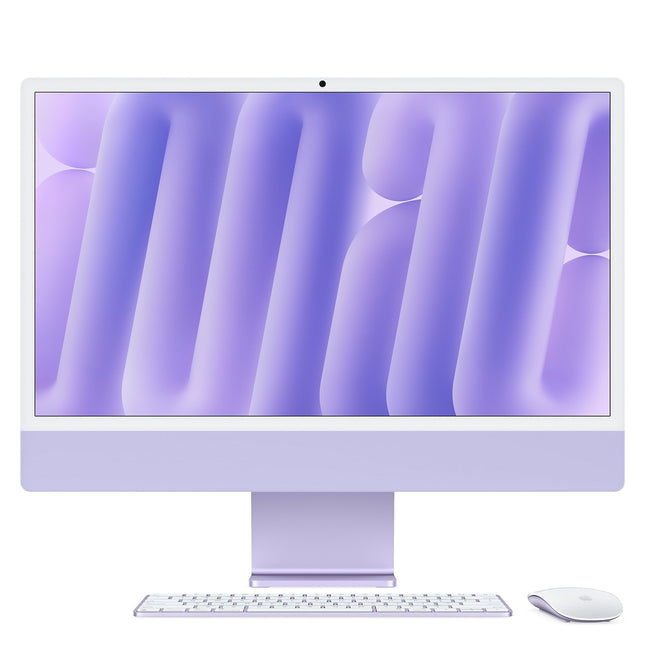 Ordinateur Apple IMAC 24" Ecran Retina 4,5K Puce M4 CPU 8 / GPU 8 coeurs Mémoire RAM 16Go Stockage 256Go SSD Mauve