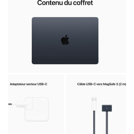 Ordinateur Apple MACBOOK Air 13' M2 8Go RAM 256Go SSD Minuit Reconditionné