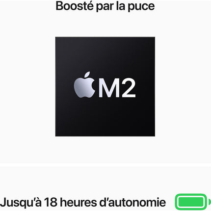 Ordinateur Apple MACBOOK Air 13' M2 16Go RAM 256Go SSD Minuit Reconditionné
