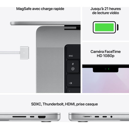 Ordinateur Apple MACBOOK Pro 16' M1 Pro 1To SSD Argent Reconditionné
