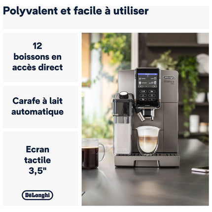 Expresso Broyeur DELONGHI Dinamica Plus FEB3795.T Titanium Reconditionné