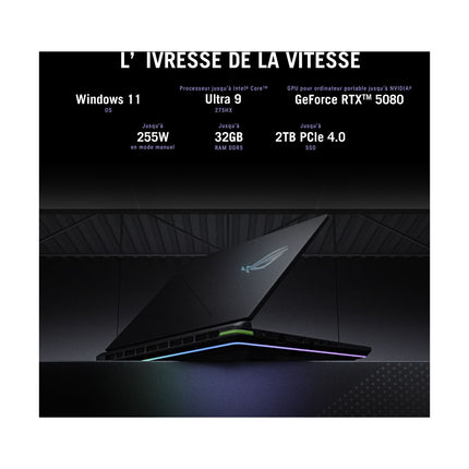 PC Gamer ASUS Rog Strix 16" WQXGA 240Hz Intel Core Ultra 9 275HX Nvidia GeForce RTX 5080 32 Go RAM DDR5 SSD 1 To Reconditionné