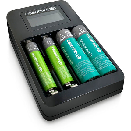Chargeur de piles ESSENTIELB +LR06 AA x2 2100NimH+LR03 AAA x2 700NimH