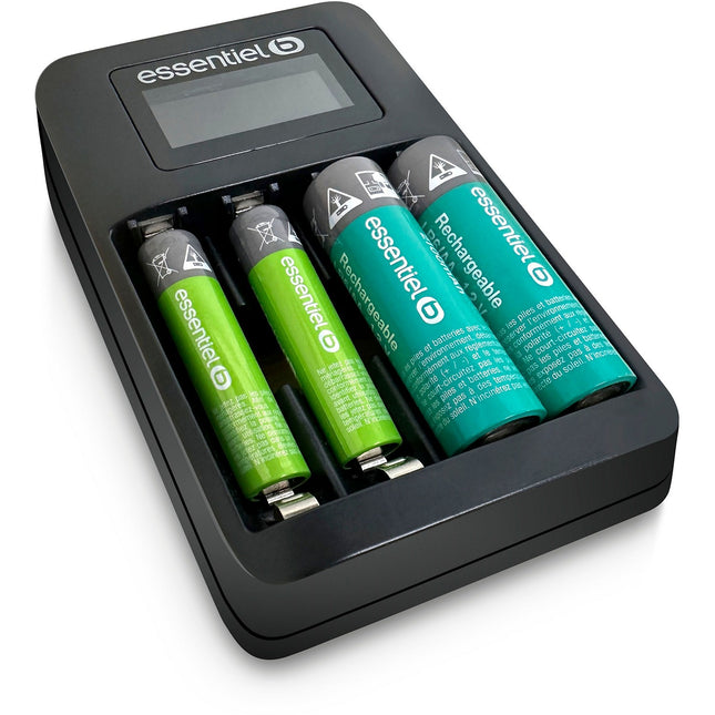Chargeur de piles ESSENTIELB +LR06 AA x2 2100NimH+LR03 AAA x2 700NimH