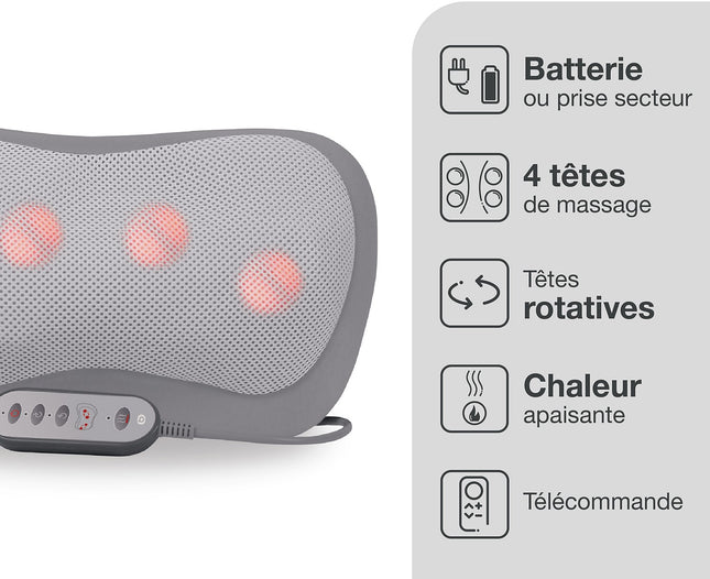 Coussin massant chauffant ESSENTIELB rechargeable eden