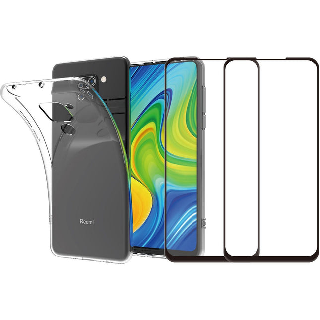 Pack ESSENTIELB Redmi Note 9 Coque + Verre trempé x2