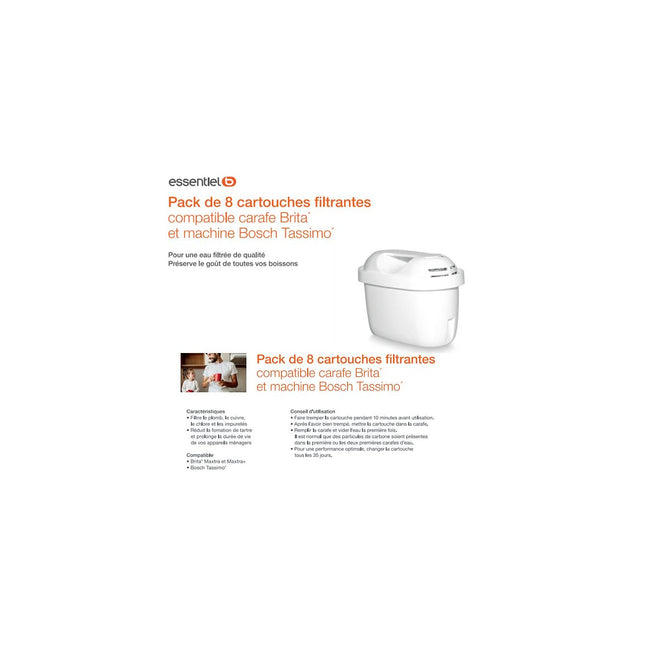 Cartouche filtrante ESSENTIELB Cartouches pour carafe filtrante x 8