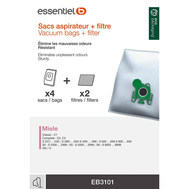 Sac aspirateur ESSENTIELB EB3101 compatible MIELE GN
