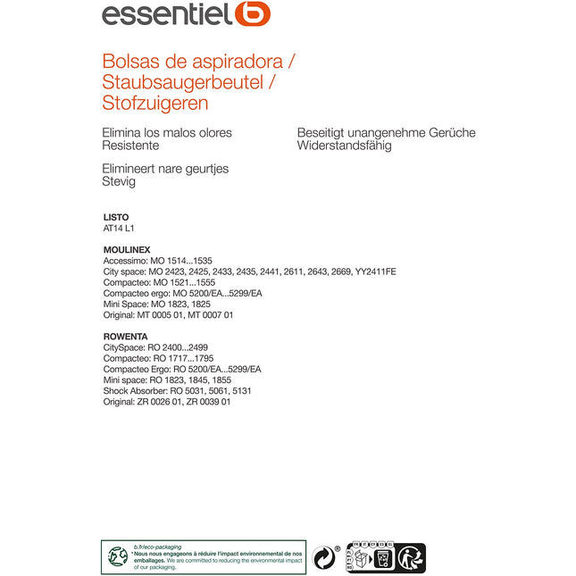 Sac aspirateur ESSENTIELB EB2111