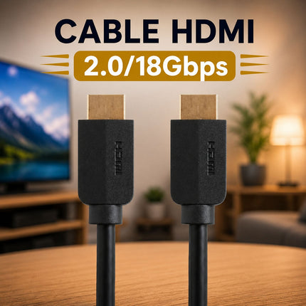 Câble HDMI ESSENTIELB 2.0/18Gbps 15M Noir