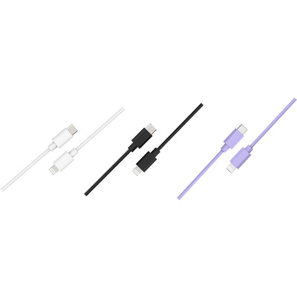 Câble Lightning ESSENTIELB pack 3 câbles USB-C 1M Blanc/Noir/Mauve