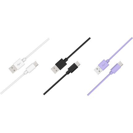 Câble USB C ESSENTIELB pack 3 câbles USB 1M Blanc/Noir/Mauve