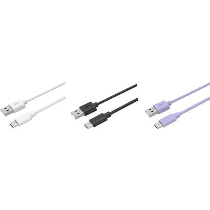 Câble USB C ESSENTIELB pack 3 câbles USB 1M Blanc/Noir/Mauve