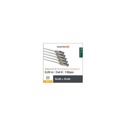 Câble Ethernet ESSENTIELB RJ45 0.25M PACK x5