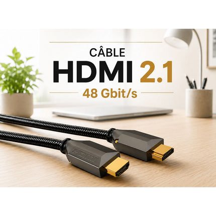 Câble HDMI ADEQWAT 2.1/48Gbps 5M Noir