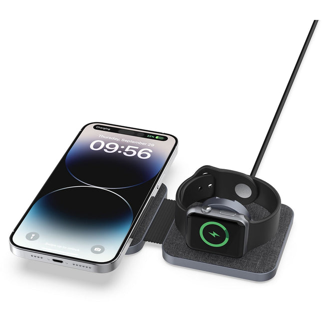 Chargeur ADEQWAT sans fil MagSafe 2 en 1 plat pliable 15W