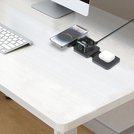 Chargeur ADEQWAT sans fil MagSafe 3 en 1 plat pliable 15W