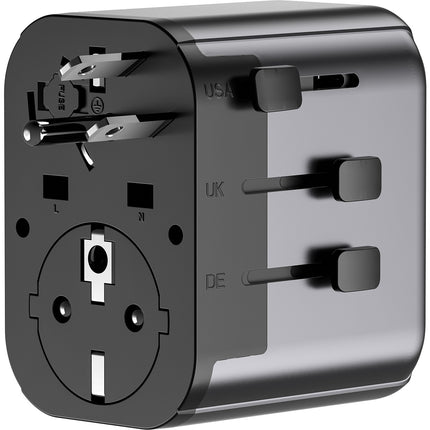 Adaptateur de voyage ADEQWAT Universel EU UK US AUS ASIA 30W