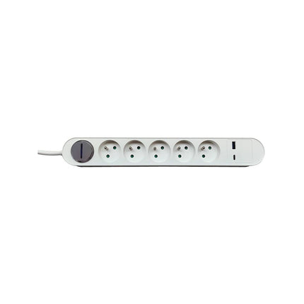Multiprise ESSENTIELB 5 prises + port USB-C et USB-A 20W