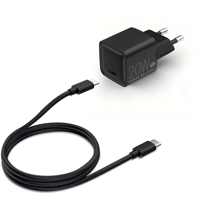 Chargeur + câble ESSENTIELB 20W charge rapide USB-C + Câble USB-C 1M