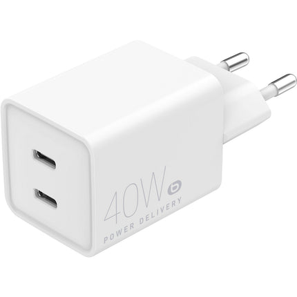 Chargeur ESSENTIELB 40W charge rapide 2 USB-C - Blanc