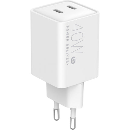 Chargeur ESSENTIELB 40W charge rapide 2 USB-C - Blanc