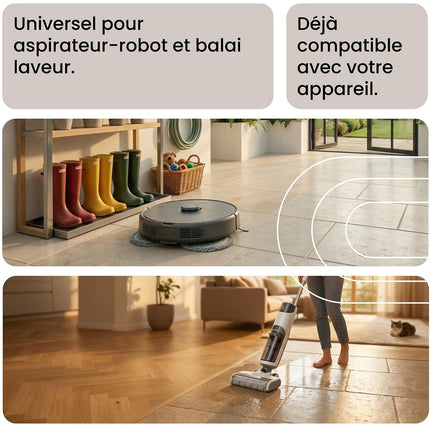 Détergent ESSENTIELB Liquide Nettoyant Sol Universel 1L pour Aspirateur Robot Laveur et Balai Laveur, Anti-Traces