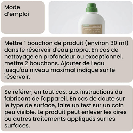 Détergent ESSENTIELB Liquide Nettoyant Sol Universel 1L pour Aspirateur Robot Laveur et Balai Laveur, Anti-Traces