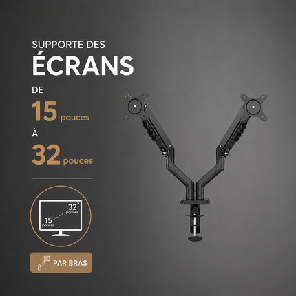 Bras support ESSENTIELB moniteur double de 15'' à 32''