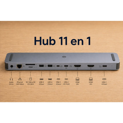 Hub ESSENTIELB 11 en 1 USB C 8k