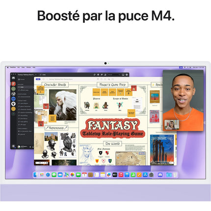 Ordinateur Apple IMAC 24' M4 16Go 256Go CPU 10 GPU 10 Mauve Reconditionné