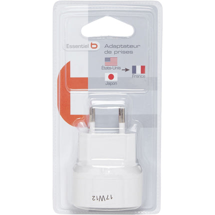 Adaptateur de voyage ESSENTIELB Etats-Unis/Japon vers Europe