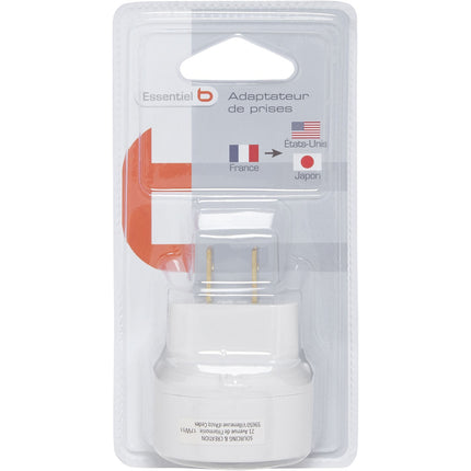 Adaptateur de voyage ESSENTIELB Europe vers Etats-Unis/Japon