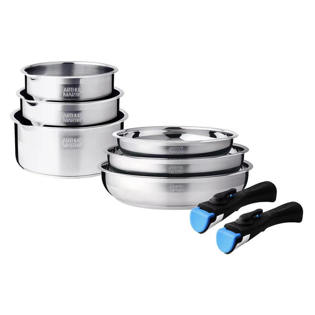 Batterie de cuisine ARTHUR MARTIN 8 pièces Inox - AM5538