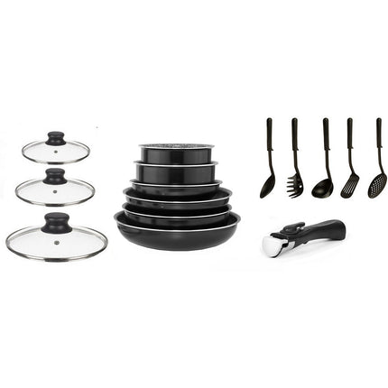 Batterie de cuisine ARTHUR MARTIN 15 pièces noir - AM311B