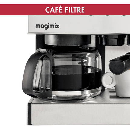 Expresso combiné cafetière MAGIMIX 11423 AUTO CHROME MAT