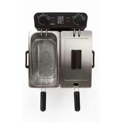 Friteuse semi-professionnelle LIVOO Huile double 2x3 L DOC217